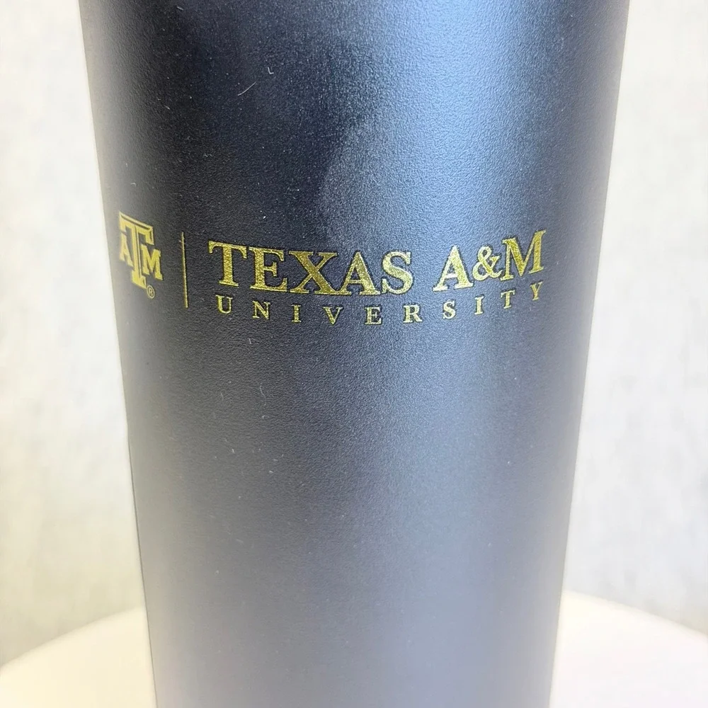 Texas A&M Aggies Logo Brands 20oz Powder Coat Tumbler Black Gold Stainless Steel